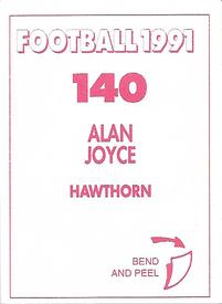 1991 Select AFL Stickers #140 Alan Joyce Back